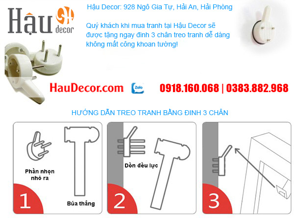 Hướng dẫn treo ảnh bằng đinh 3 chân